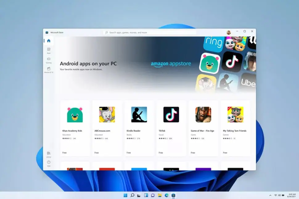 Android apps in Windows 11